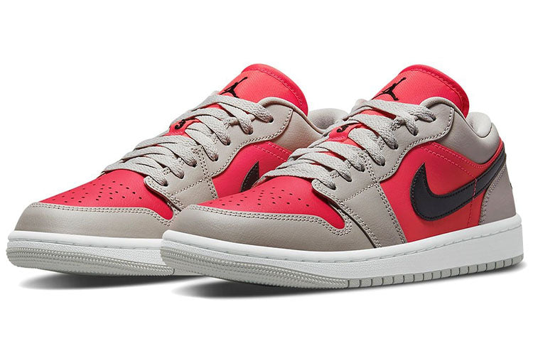 (WMNS) Air Jordan 1 Low \'Light Iron Ore Siren Red\'  DC0774-060 Signature Shoe