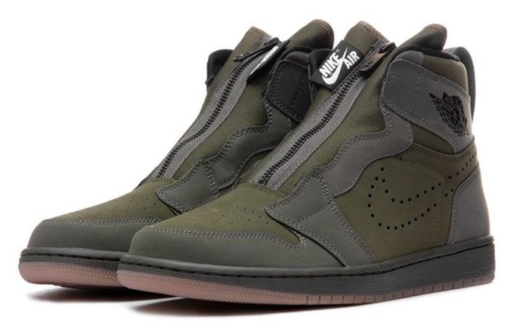 Air Jordan 1 High Zip \'Olive Canvas\'  AR4833-300 Iconic Trainers