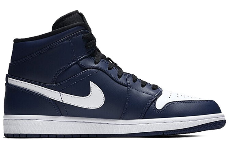 Air Jordan 1 Mid \'Obsidian\'  554724-401 Signature Shoe