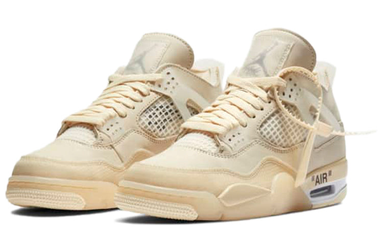 (WMNS) Off-White x Air Jordan 4 SP \'Sail\'  CV9388-100 Epochal Sneaker