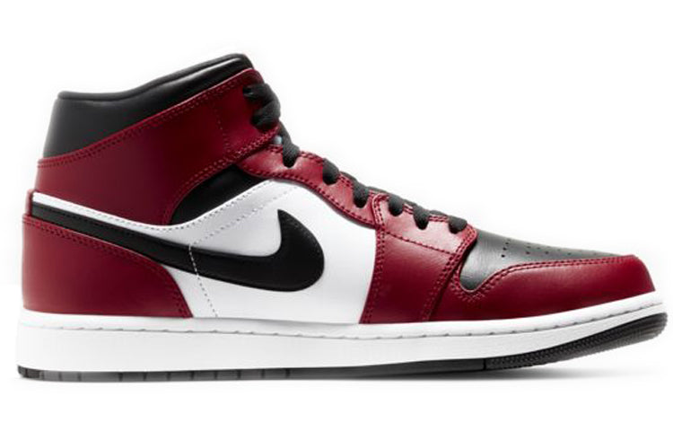 Air Jordan 1 Mid \'Chicago Black Toe\'  554724-069 Signature Shoe