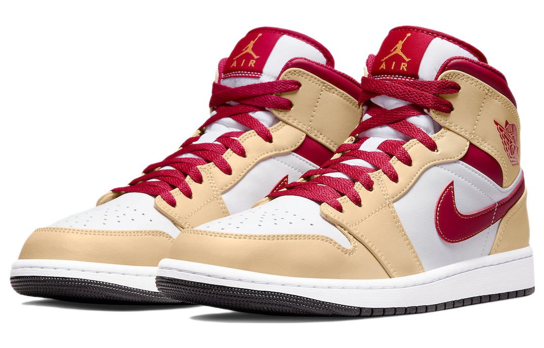 Air Jordan 1 Mid \'Light Curry Cardinal Red\'  554724-201 Epochal Sneaker