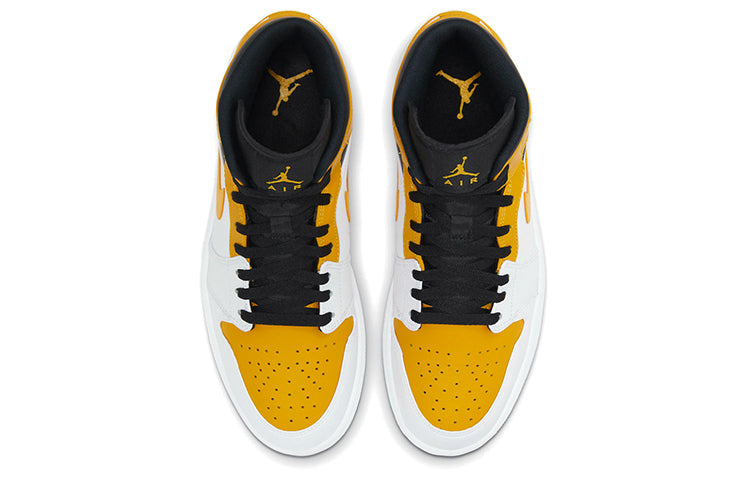 Air Jordan 1 Mid \'University Gold\'  554724-170 Signature Shoe