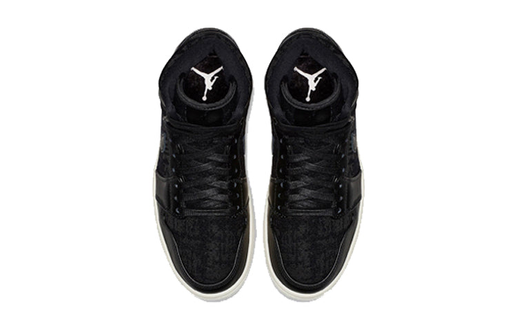 (WMNS) Air Jordan 1 Retro High Premium \'Black\'  AH7389-001 Signature Shoe