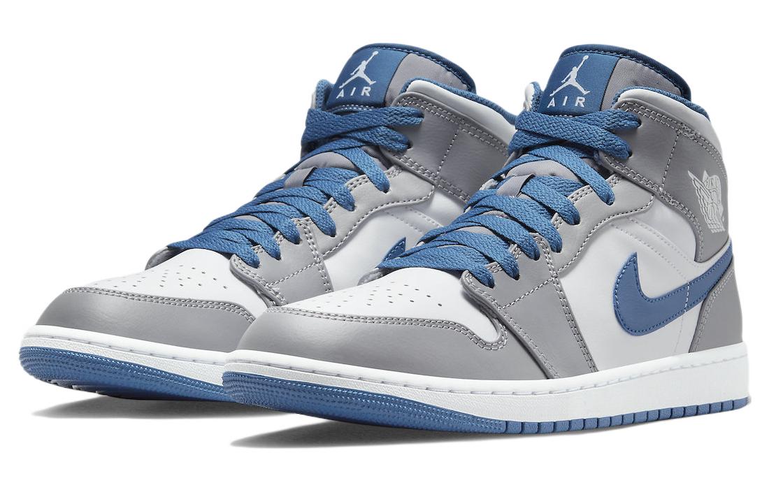 Air Jordan 1 Mid \'Cement Grey True Blue\'  DQ8426-014 Iconic Trainers