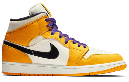 Air Jordan 1 Mid \'Lakers Gold\'  852542-700 Classic Sneakers