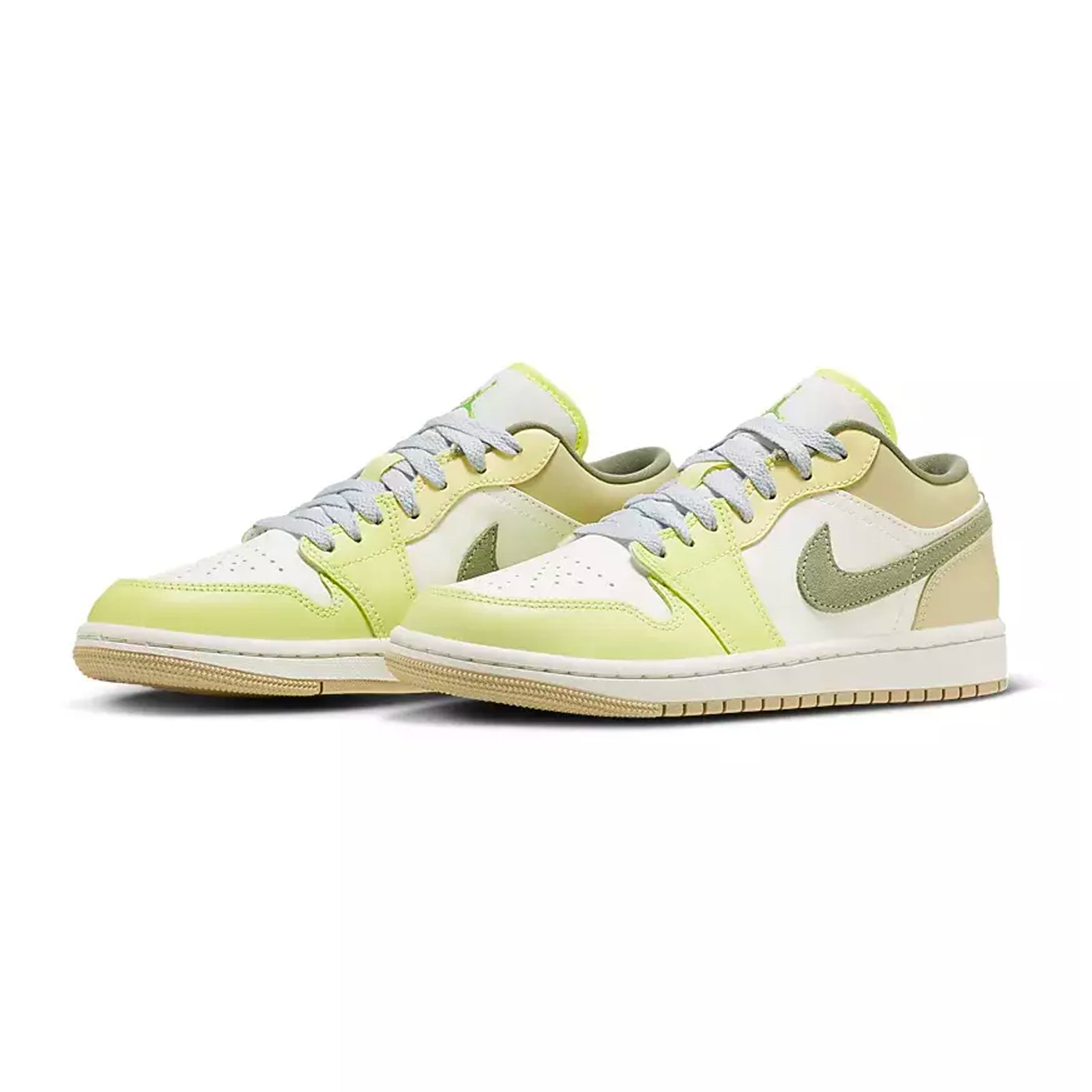 (WMNS) Air Jordan 1 Low \'Sail Oil Green Light Lemon\'  FD9906-131 Signature Shoe