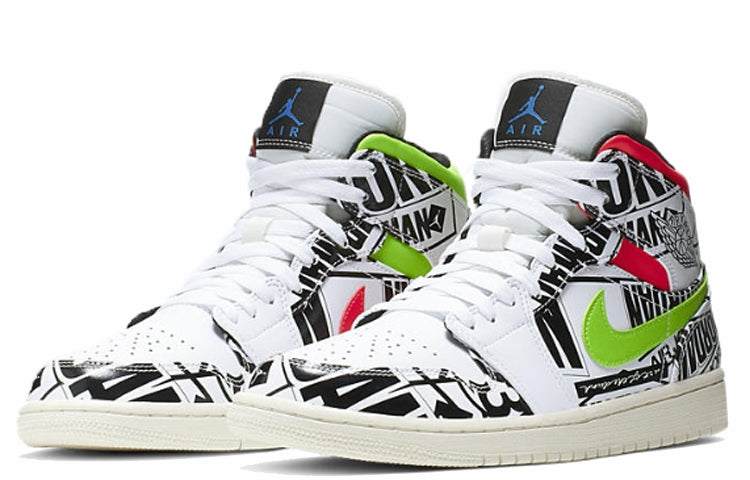 Air Jordan 1 Mid \'Over-Print Logos\'  554724-119 Epoch-Defining Shoes