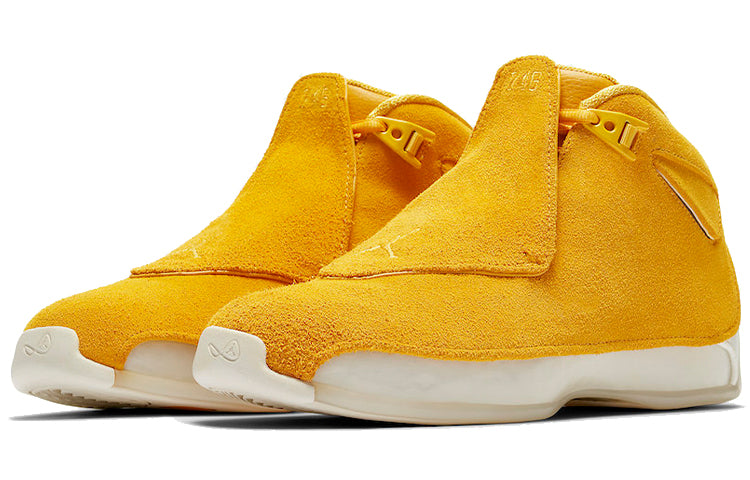 Air Jordan 18 Retro 'Yellow Suede' AA2494-701 Classic Sneakers - Click Image to Close