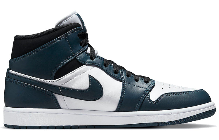 Air Jordan 1 Mid \'Armory Navy Dark Teal\'  554724-411 Signature Shoe