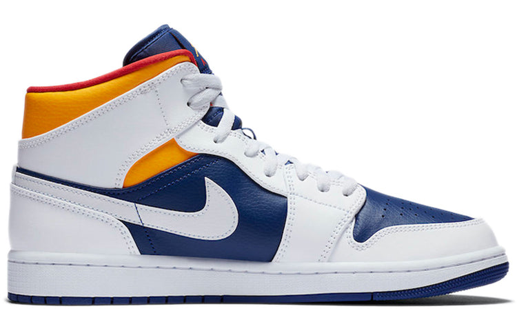 Air Jordan 1 Mid \'White Deep Royal Blue\'  554724-131 Antique Icons