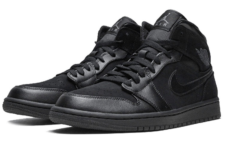 Air Jordan 1 Mid \'Triple Black 2018\'  554724-050 Vintage Sportswear