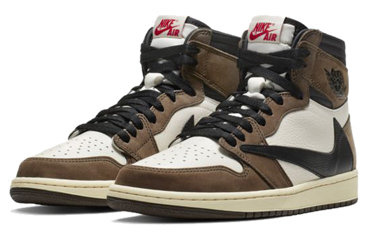 Travis Scott x Air Jordan 1 Retro High OG \'Mocha\'  CD4487-100 Classic Sneakers