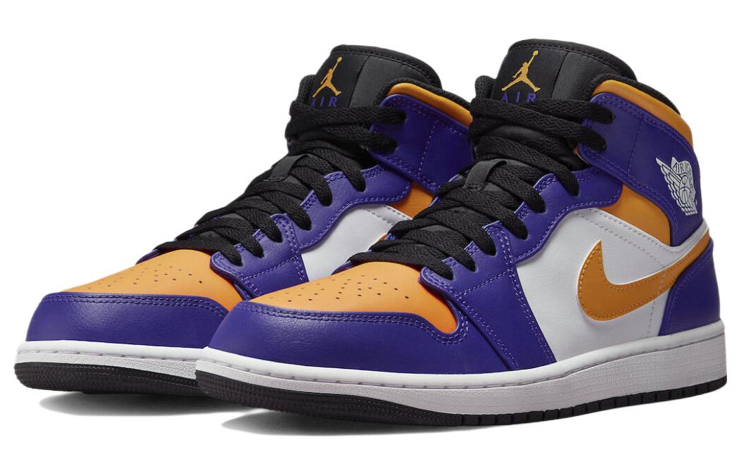 Air Jordan 1 Mid \'Lakers Purple\'  DQ8426-517 Signature Shoe