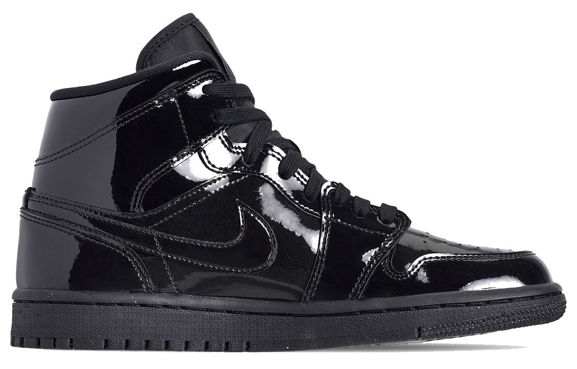 (WMNS) Air Jordan 1 Mid Patent SE \'Triple Black\'  BQ6472-002 Epochal Sneaker