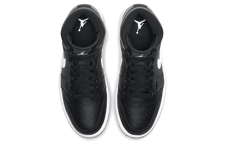 (WMNS) Air Jordan 1 Mid \'Black White\'  BQ6472-011 Vintage Sportswear