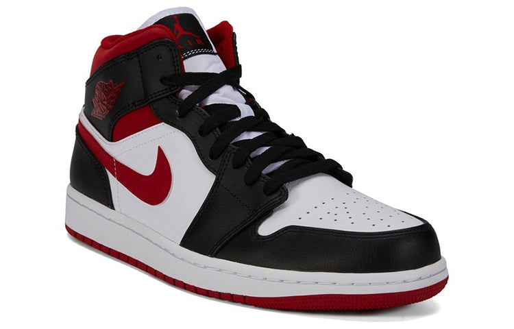 Air Jordan 1 Mid 'Black White Gym Red' 554724-122 Iconic Trainers - Click Image to Close