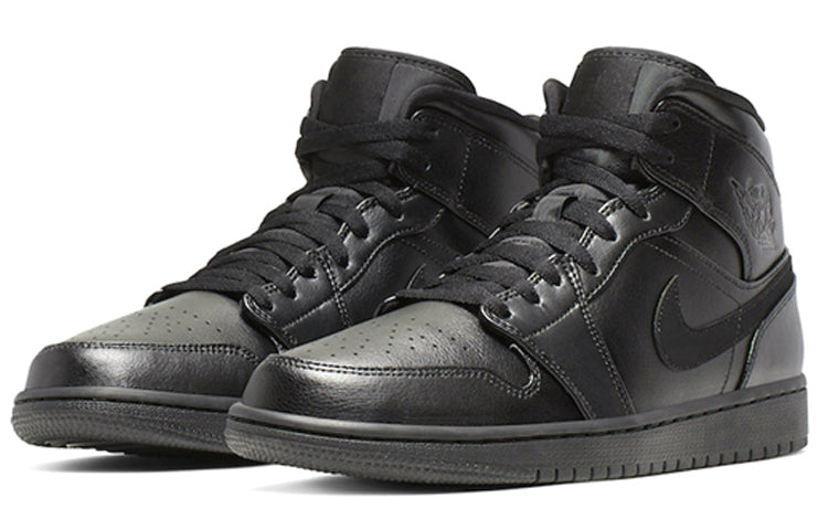 Air Jordan 1 Mid \'All Black\'  554724-090 Epochal Sneaker
