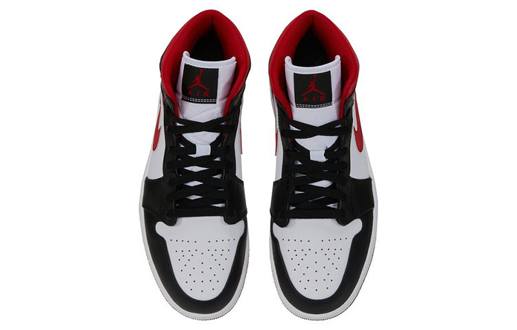 Air Jordan 1 Mid \'Black White Gym Red\'  554724-122 Iconic Trainers