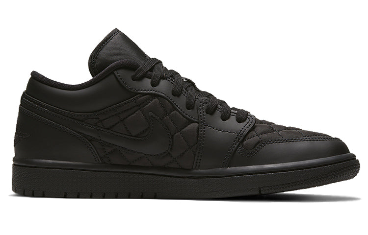 (WMNS) Air Jordan 1 Low \'Triple Black Quilted\'  DB6480-001 Signature Shoe