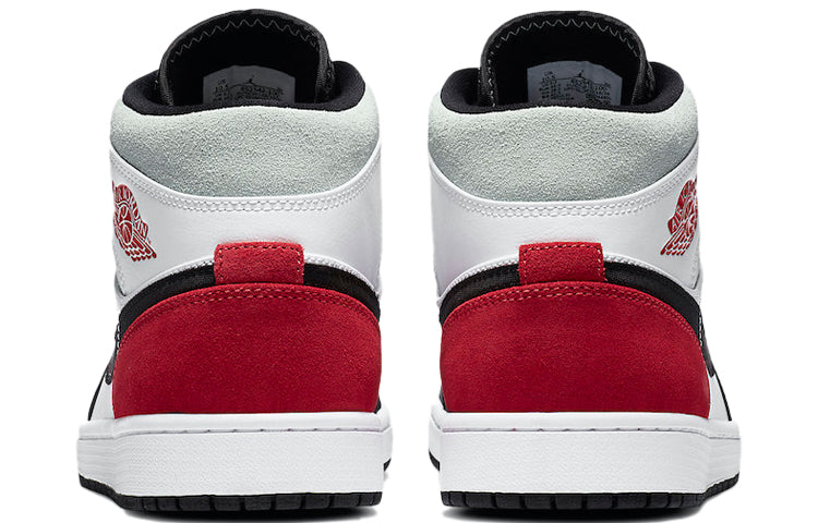 Air Jordan 1 Mid SE \'Red Black Toe\'  852542-100 Signature Shoe