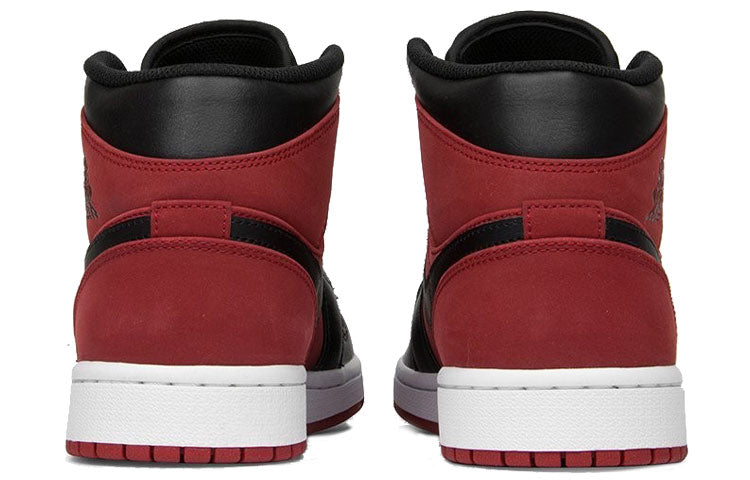 Air Jordan 1 Mid \'Reverse Banned Gym Red Black\'  554724-610 Classic Sneakers