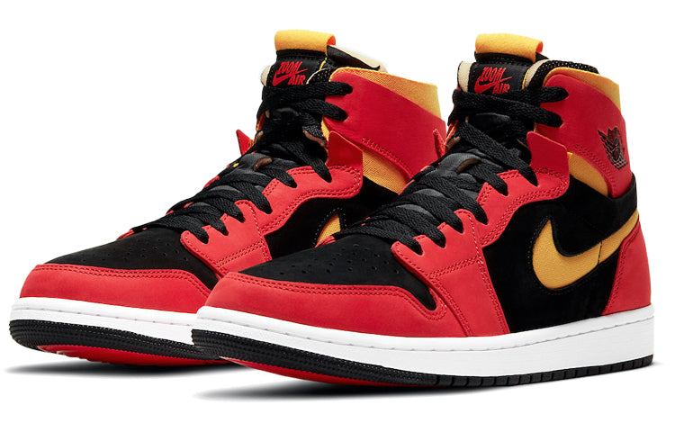 Air Jordan 1 High Zoom Comfort 'Chile Red' CT0978-006 Signature Shoe - Click Image to Close