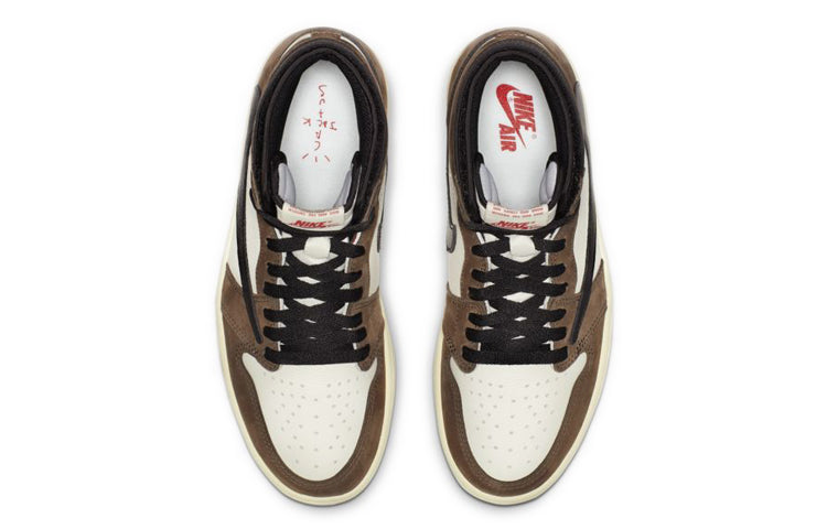 Travis Scott x Air Jordan 1 Retro High OG \'Mocha\'  CD4487-100 Classic Sneakers