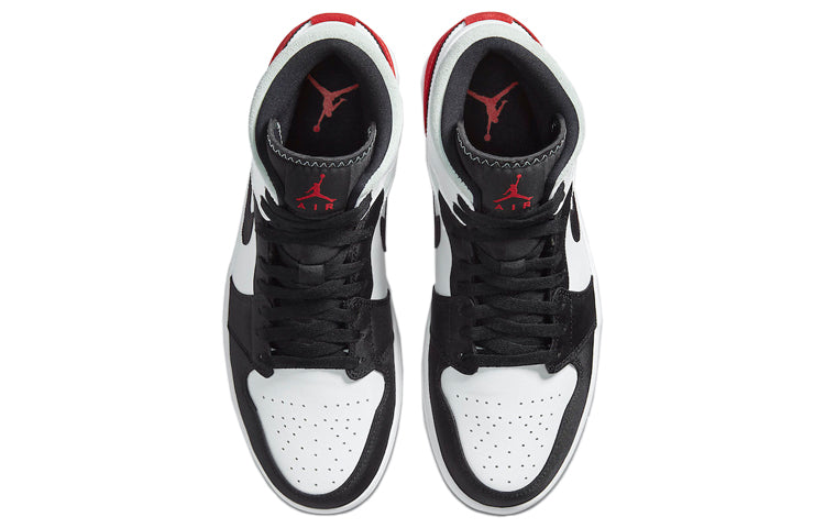 Air Jordan 1 Mid SE \'Red Black Toe\'  852542-100 Signature Shoe