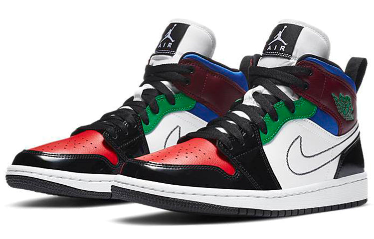 (WMNS) Air Jordan 1 Mid SE \'Black White Multi-Color\'  DB5454-001 Signature Shoe