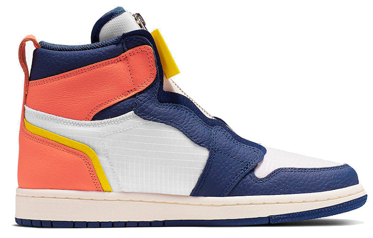 (WMNS) Air Jordan 1 High Zip \'Blue Void Citron\'  AQ3742-100 Vintage Sportswear