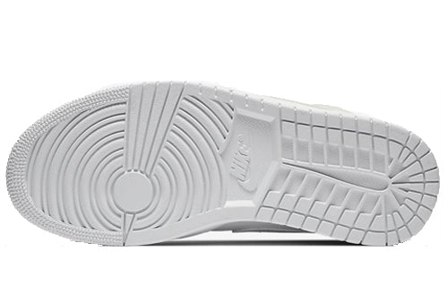 (WMNS) Air Jordan 1 Mid Patent \'Triple White\'  BQ6472-111 Vintage Sportswear