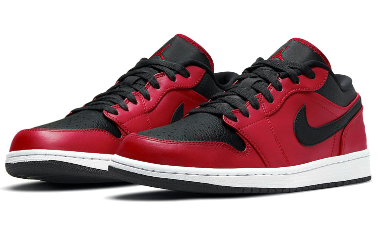 Air Jordan 1 Low \'Reverse Bred Pebbled Swoosh\'  553558-605 Cultural Kicks