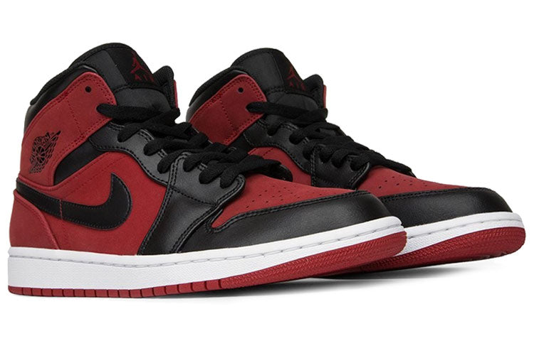 Air Jordan 1 Mid \'Reverse Banned Gym Red Black\'  554724-610 Classic Sneakers