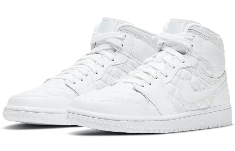 (WMNS) Air Jordan 1 Mid SE \'White Quilted\'  DB6078-100 Epoch-Defining Shoes