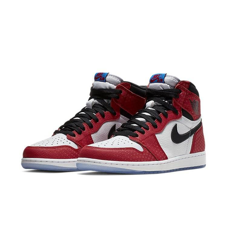 Air Jordan 1 Retro High OG \'Spider-Man Origin Story\'  555088-602 Signature Shoe