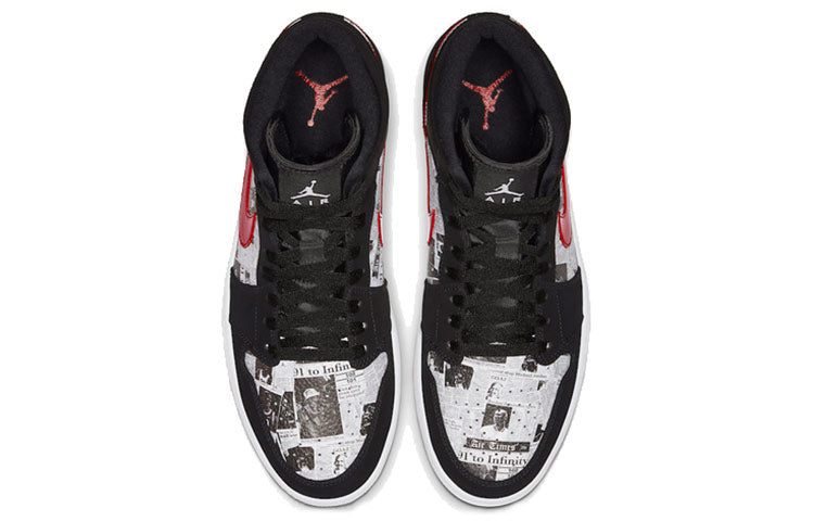 Air Jordan 1 Mid SE \'Newspaper Air Times\'  852542-061 Epochal Sneaker