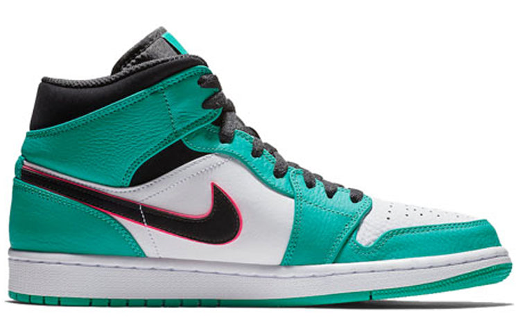 Air Jordan 1 Mid SE \'South Beach Turbo Green\'  852542-306 Signature Shoe