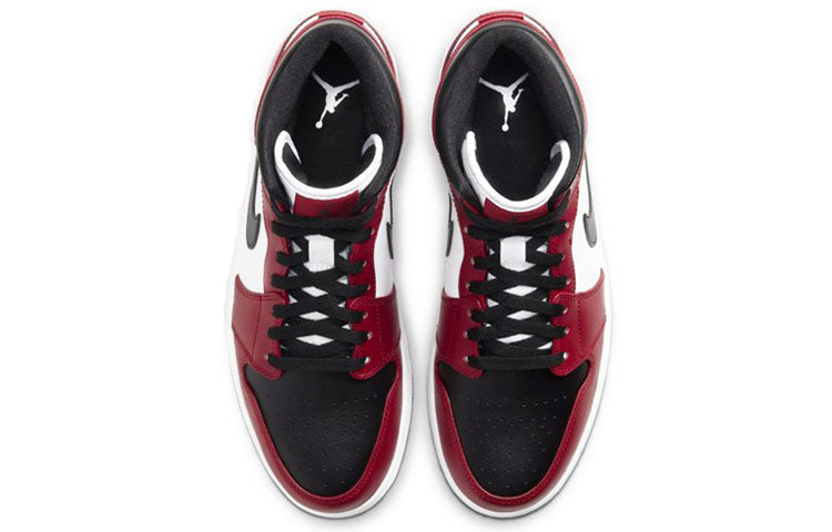 Air Jordan 1 Mid \'Chicago Black Toe\'  554724-069 Signature Shoe