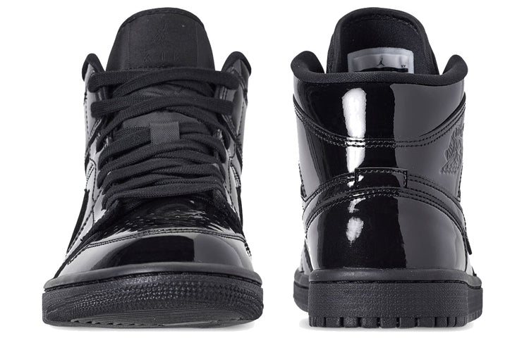 (WMNS) Air Jordan 1 Mid Patent SE \'Triple Black\'  BQ6472-002 Epochal Sneaker