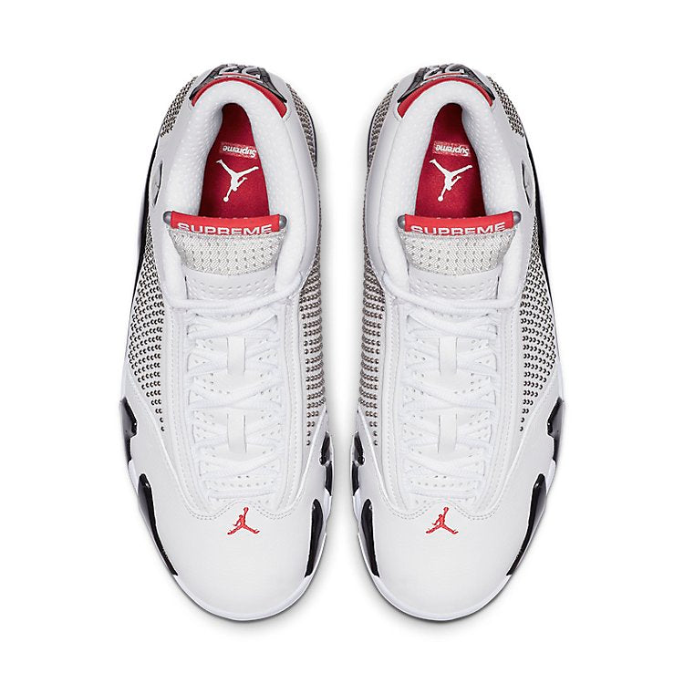 Air Jordan 14 Retro x Supreme 'White' BV7630-106 Classic Sneakers - Click Image to Close