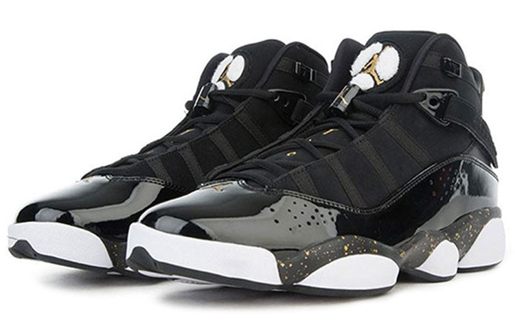 Air Jordan 6 Rings \'Black Metallic Gold\'  322992-007 Signature Shoe