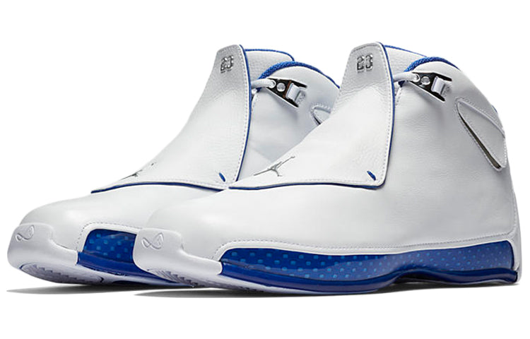 Air Jordan 18 Retro 'White Sport Royal' 2018 AA2494-106 Iconic Trainers - Click Image to Close