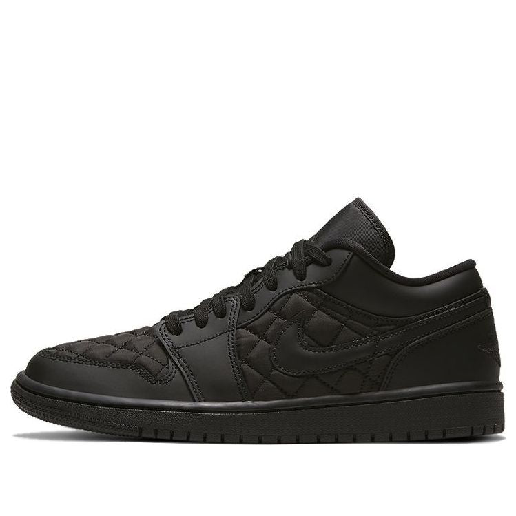 (WMNS) Air Jordan 1 Low 'Triple Black Quilted' DB6480-001 Signature Shoe