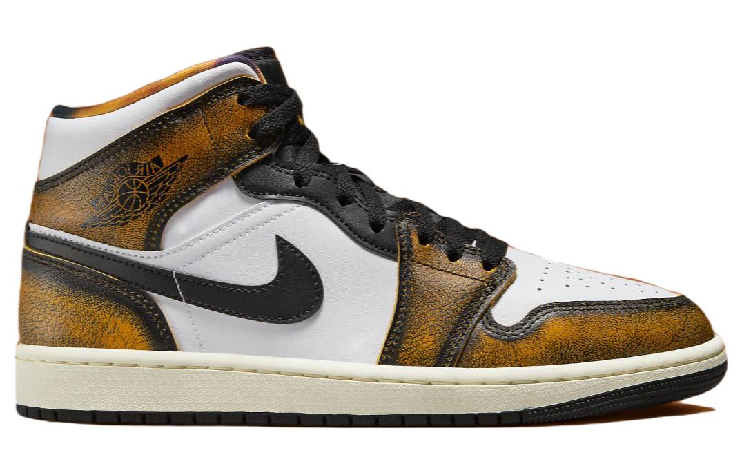 Air Jordan 1 Mid SE \'Wear-Away - Taxi\'  DQ8417-071 Classic Sneakers