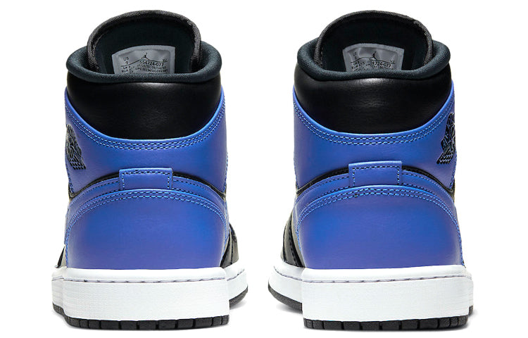 Air Jordan 1 Mid \'Hyper Royal Black\'  554724-077 Signature Shoe