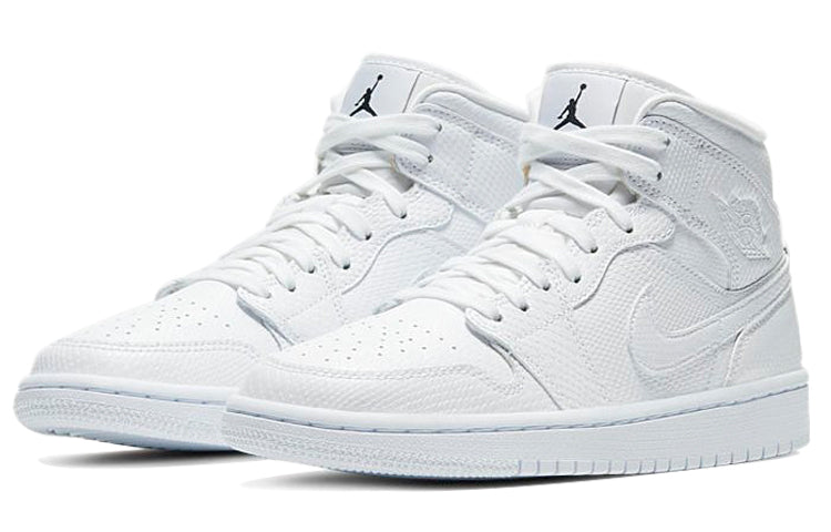 (WMNS) Air Jordan 1 Mid \'White Snakeskin\'  BQ6472-110 Antique Icons