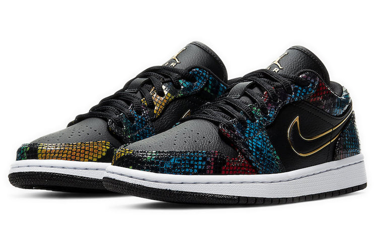 (WMNS) Air Jordan 1 Low \'Multi Snakeskin\'  CW5580-001 Iconic Trainers