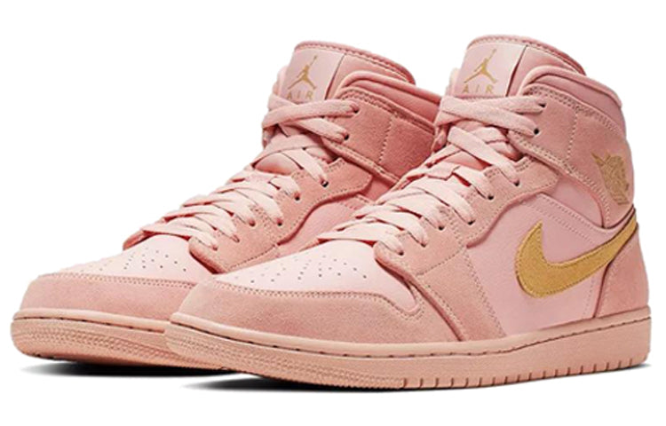 Air Jordan 1 Mid \'Coral Gold\'  852542-600 Signature Shoe