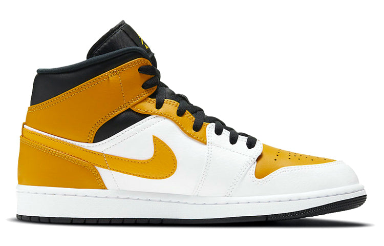 Air Jordan 1 Mid \'University Gold\'  554724-170 Signature Shoe